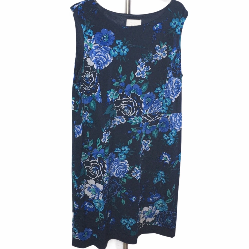 Simply Emma Blue Floral Sleeveless Dress